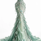 ✨Girlhomeshops-Green Ombre Mermaid Prom Dress with 3D Floral Appliques & Crystal Beading gh10308