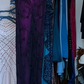 Dark Purple Ombre Spaghetti Straps Evening Gown Cowl Neck Hand Beaded Sheath Long Prom Dress gh9727
