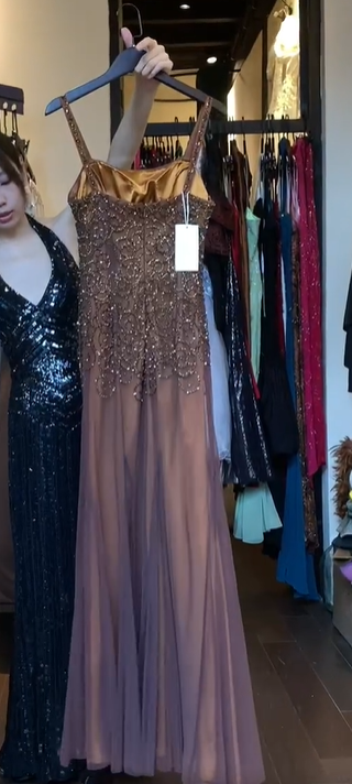 Dusty Mauve Spaghetti Strap Mermaid Prom Dress, Hand Beaded Rhinestone Scroll Lace Tulle Evening Gown gh9775