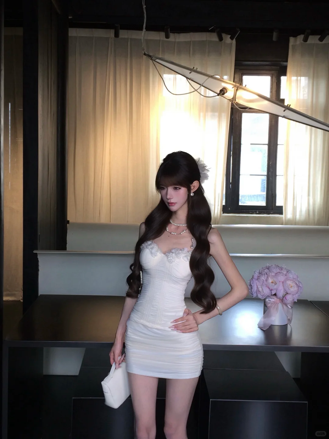 White Spaghetti Straps Homecoming Dress Bodycon Mini Prom Gown gh9411