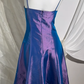Blue Purple Satin Spaghetti Strap Prom Gown, Fitted Waist Slim A-Line Silhouette, Evening Party Dress gh8561