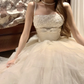 White Sparkly Sweet Cute Elegant Midi/Short Tulle Sequin Homecoming Dress Evening Dress Birthday Party Dress Prom Dress Prom Dress gh4078
