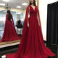 Girlhomeshops - Robe de soirée longue en tulle rouge à col en V, longueur au sol, gh5425