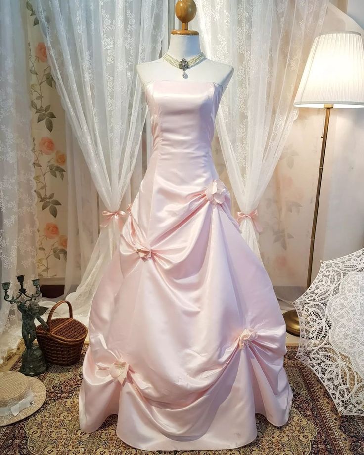 Rosa Vintage-Mode Elegante Lange Satin Plissee Ballkleid Abendkleid gh3378