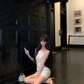 Women Romantic White One Shoulder Homecoming Dress 3D Floral Lace Bodycon Short Party Dress gh9422
