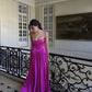 Rosa Lila Sexy A-Linie Spaghettiträger Maxi Party Ballkleid Abendkleid gh3021