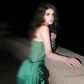 Emerald Green Satin High Slit Long Evening Gown Strapless Boned Corset Prom Dress gh9858