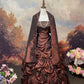 girlhomeshops-Braunes, schimmerndes, langes Satin-Ballkleid gh6295