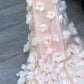 girlhomeshops-Pink Elegant Floral Long Tulle Mermaid Bodycon Ball Gown Wedding Dress gh5952