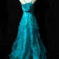 Blue adult dress sweet elegant tulle long ball gown evening dress gh4471