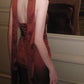 Robe de soirée longue fendue, dos nu, en satin marron caramel gh6745