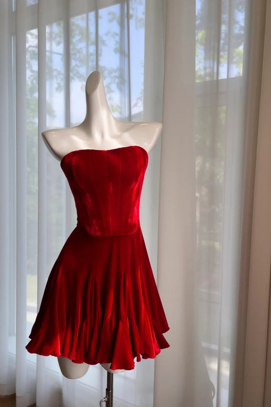Robe courte en satin pour bal de fin d'année ou anniversaire gh6802