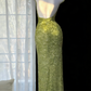 Limettengrünes Spaghettiträgerkleid – eckiger Ausschnitt, rückenfrei, figurbetontes Meerjungfrauen-Maxikleid für Abendveranstaltungen/roten Teppich/Sommerpartys gh6986