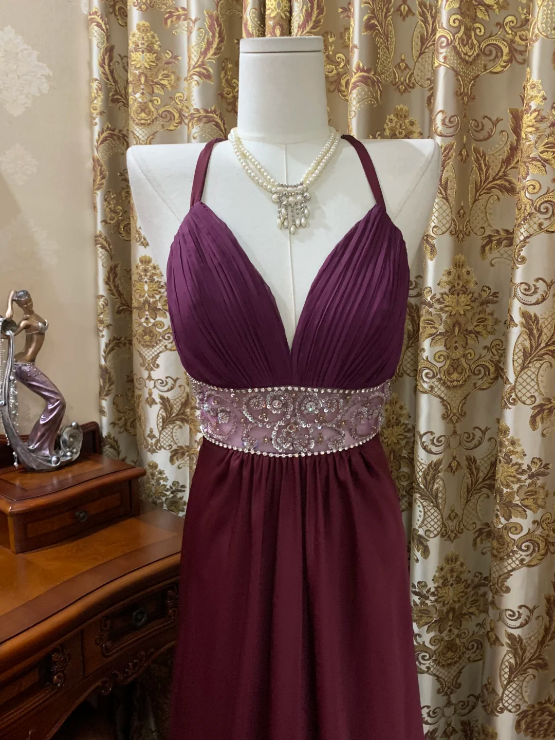 Magenta Halter Sexy & Elegant Prom Gown, Evening Formal Dress gh7241