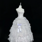 White Halter Elegant Cinched Waist Voluminous Tiered Skirt Long Romantic Dress, Wedding Gown gh8006