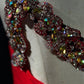 girlhomeshops-Glamouröses, glänzendes, rotes Ballkleid mit einer Schulter und Kristallen, gh5849