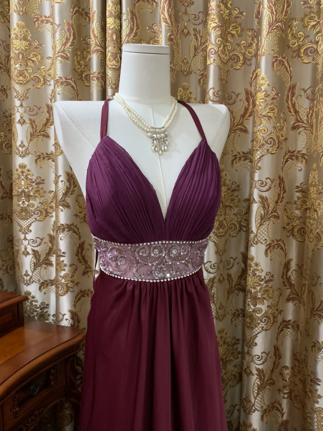 Magenta Halter Sexy & Elegant Prom Gown, Evening Formal Dress gh7241