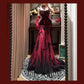 Burgundy Mysterious Red Rose Gorgeous Exquisite Lace Tulle Long Floor-Length Trailing Ball Gown Evening Gown gh4253