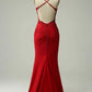 Blue/Green/Red Exquisite Shiny Elegant Satin Long Mermaid Fit Floor Length Ball Gown Evening Dress Prom Dress gh4202