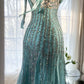 Green Luxury Gorgeous Retro Fashion Exquisite Tassel Beaded Mid-Length Chiffon Ball Gown Birthday Party Dress Evening Dress Prom Dress gh3973