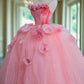 Robe de soirée longue en velours et tulle à fleurs roses, robe de bal, gh4885