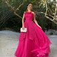 Pink Fashion Elegant Exquisite Lace Strap Long Tulle Ball Gown Evening Dress Wedding Guest Party Dress gh3362