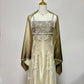 Robe de soirée longue en tulle, magnifique robe de soirée, dégradé rétro, exquise, perlée, élégante, couleur champagne, robe de bal, gh3192