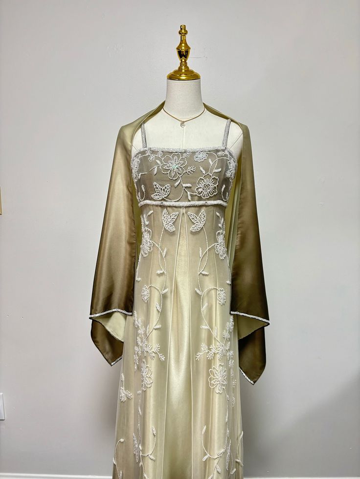 Robe de soirée longue en tulle, magnifique robe de soirée, dégradé rétro, exquise, perlée, élégante, couleur champagne, robe de bal, gh3192