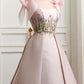 Wunderschönes, exquisites, florales langes Satin-Abendkleid mit Blumenmuster in Rosa, gh3147