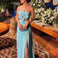 Blau hosenträger taille chiffon mode einzigartiges design lange abendkleid partykleid gh3109