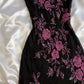 Black Retro Elegant A-line Strap Long Lace prom dress Evening Dress Birthday Party Dress gh3154