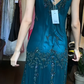 Teal V Neck Beaded Prom Dress Sleeveless Pleated Chiffon Long Formal Evening Gown gh9843