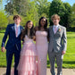 Pink sweet fashion V-neck elegant long tulle floor-length trailing ball gown evening dress prom dress gh3791