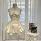Girlhomeshops-Beige kurzes Homecoming-Kleid Geburtstagspartykleid gh5397