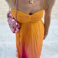 Orange und gelb mode gradienten lange chiffon ballkleid abendkleid reise urlaub strand party kleid gh4825