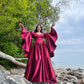 Fuchsia Vintage Elegant Sweetheart Neck Long Satin Floor Length Prom Dress Evening Dress Party Dress gh4080