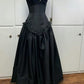 Black vintage fashion off the shoulder formal long satin formal prom dress evening gown gh3472