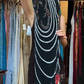 One Shoulder Black Chiffon Prom Dress Hand Beaded Circular Rhinestone 3D Red Flower Vintage Evening Gown gh9825