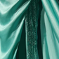 Spaghetti Straps Teal Prom Dress Sweetheart Neck Satin Hand Beaded High Slit Formal Gown gh9551