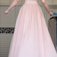 Dusty Pink Lace Strap Long Bridesmaid Gown, Square Neck, Lace Waistband, Chiffon A‑Line Floor‑Length Evening Dress gh8934