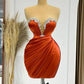 Orange Fashion Elegant Exquisite Beading Short Sexy Satin Ball Gown Evening Dress Party Dress gh3425