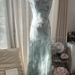 Light Blue Gorgeous Sparkling Fashion Elegant Exquisite Beaded Long Chiffon Fairy Ball Gown Evening Dress Birthday/Wedding Guest/Vacation Party Dress Prom Dress Valentine's Day Date Dress gh4036