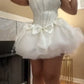 girlhomeshops--White/Pink Delicate Beaded Short Tulle Homecoming Dress gh5564