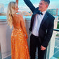 Orange New Arrival Fashion A-Line Long Elegant Prom dress Evening Dress Party Dress gh3450