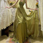Robe de bal longue en satin à volants, élégante et vintage, style papillon, verte, robe de soirée, robe de remise de diplôme, gh4258