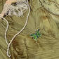 Robe de bal longue en satin à volants, élégante et vintage, style papillon, verte, robe de soirée, robe de remise de diplôme, gh4258