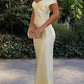 girlhomeshops – Gelbes Hochzeitsgastkleid, stilvoll, schlicht, lang, Satin, Ballkleid, gh5630
