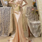 Morandi hellrosa florales langes Satin-Ballkleid, Abendkleid, Partykleid, gh4489