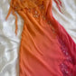 Orange Gradient Exquisite Beaded Spaghetti Strap Midi Chiffon Slim Ball Gown Evening Dress Party Dress Prom Dress gh3214