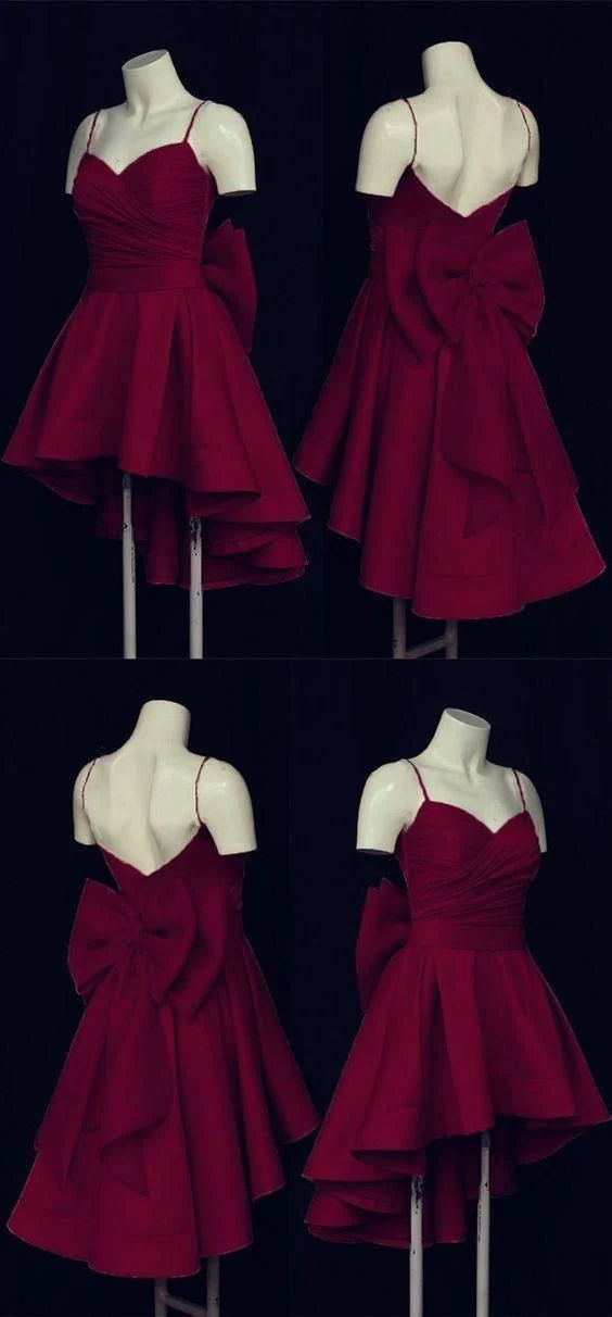 girlhomeshops - Robe de soirée courte en satin, élégante et simple, gh5632